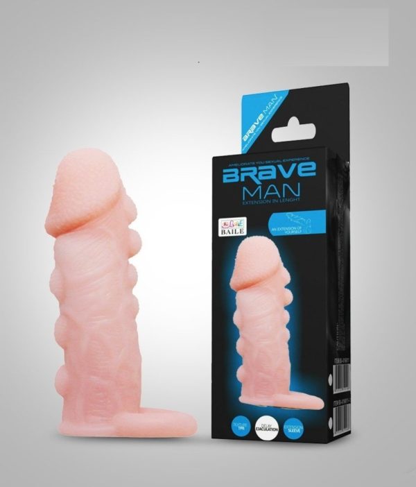 Brave Man Silicone Thick Penis Sleeve- Skin