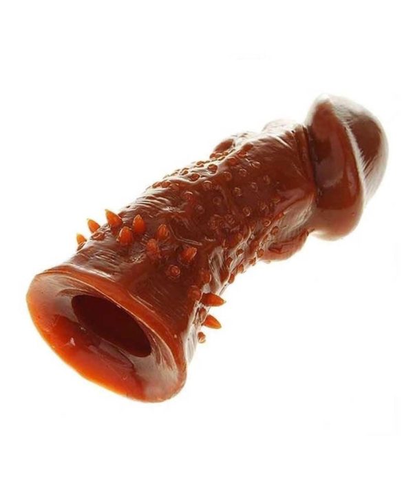 Brave Man Silicone Thick Penis Sleeve- Chocolate