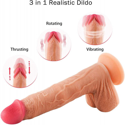Dancing Vibrating and Thrusting Dildo with Remote control