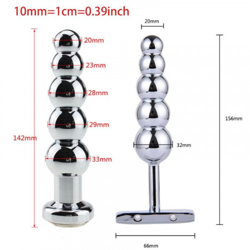 TOWER Stainless Steel Butt Plug Anal Spiral Beads Stimulation Anus Sex Toy for Women and Men
