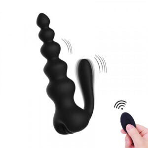 Vibrating Beaded Butt Plug For Anal Sex