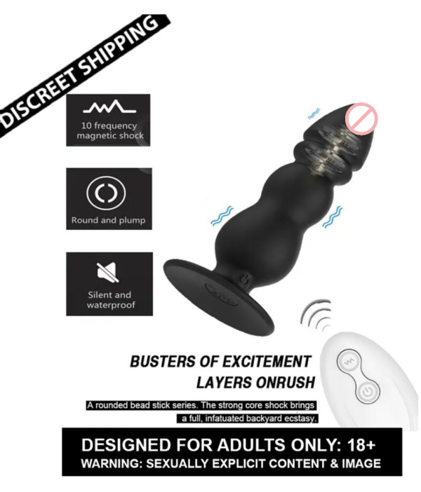 10 Speed Shock Anal Plug With Remote For Men