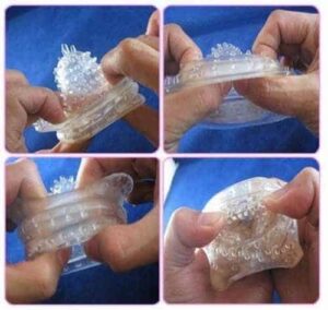 Dotted Washable Re-usable Silicon Crystal Condom - Image 2