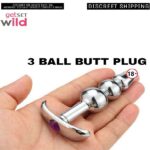 Anal Plug 3 Ball Stainless Steel For Unisex