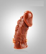 Brave Man Silicone Thick Penis Sleeve- Chocolate - Image 6