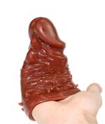 Brave Man Silicone Thick Penis Sleeve- Chocolate - Image 2