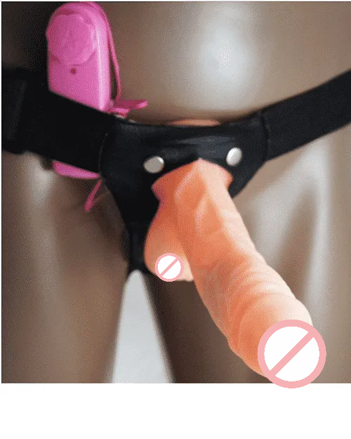 6 Inch Realistic Vibrating Hollow Strap On Dildo