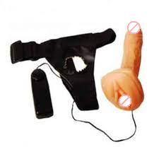 7 Inch Vibrating Strap-On Dildo With Hollow And Attached Pussy
