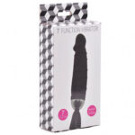 7-Speed Black Color Silicone Dildo Vibrator With Black Tail - Image 2