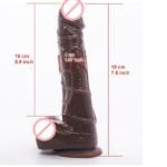 8 Inch Realistic Chocolate Colour Dildo With Suction Cup