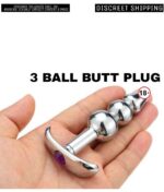 Anal Plug 3 Ball Stainless Steel For Unisex - Image 4