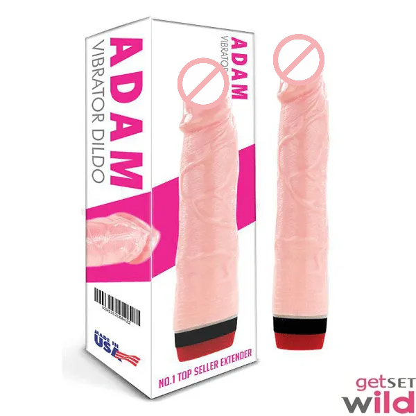 Adam Premium Vibrating Silicone Dildo 8 Inch Long