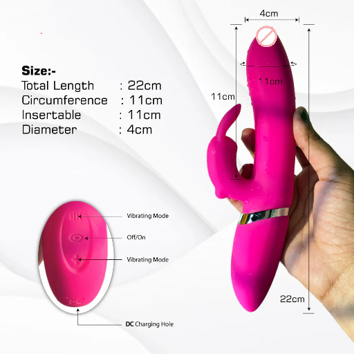 Ava Rechargeable Silicone Rabbit Vibrator - Pink