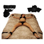 Bondage 7PC Handcuffs, Ankles, Wrists Kit - Cuffs Under Bed Restraints Adjustable Straps -