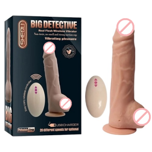 Big Detective Wireless Remote Control Vibrating Dildo With Suction Cup