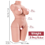 Big Size Solid Silicone Half Body Sex Doll For Men