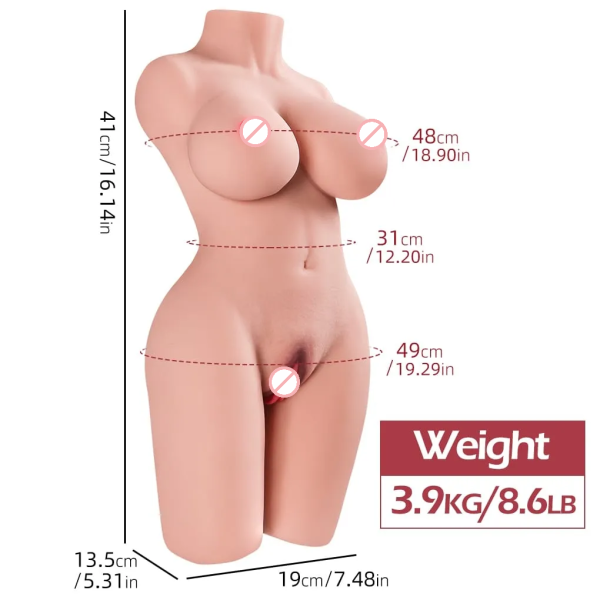 Big Size Solid Silicone Half Body Sex Doll For Men