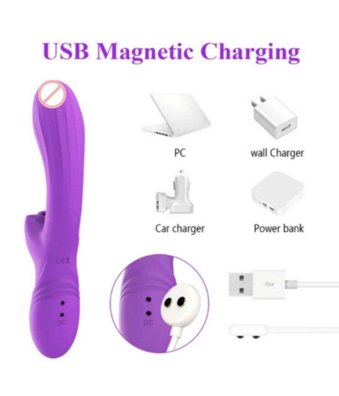 CAESAR Silicone Rabbit Vibrator For Women With Tongue Suction