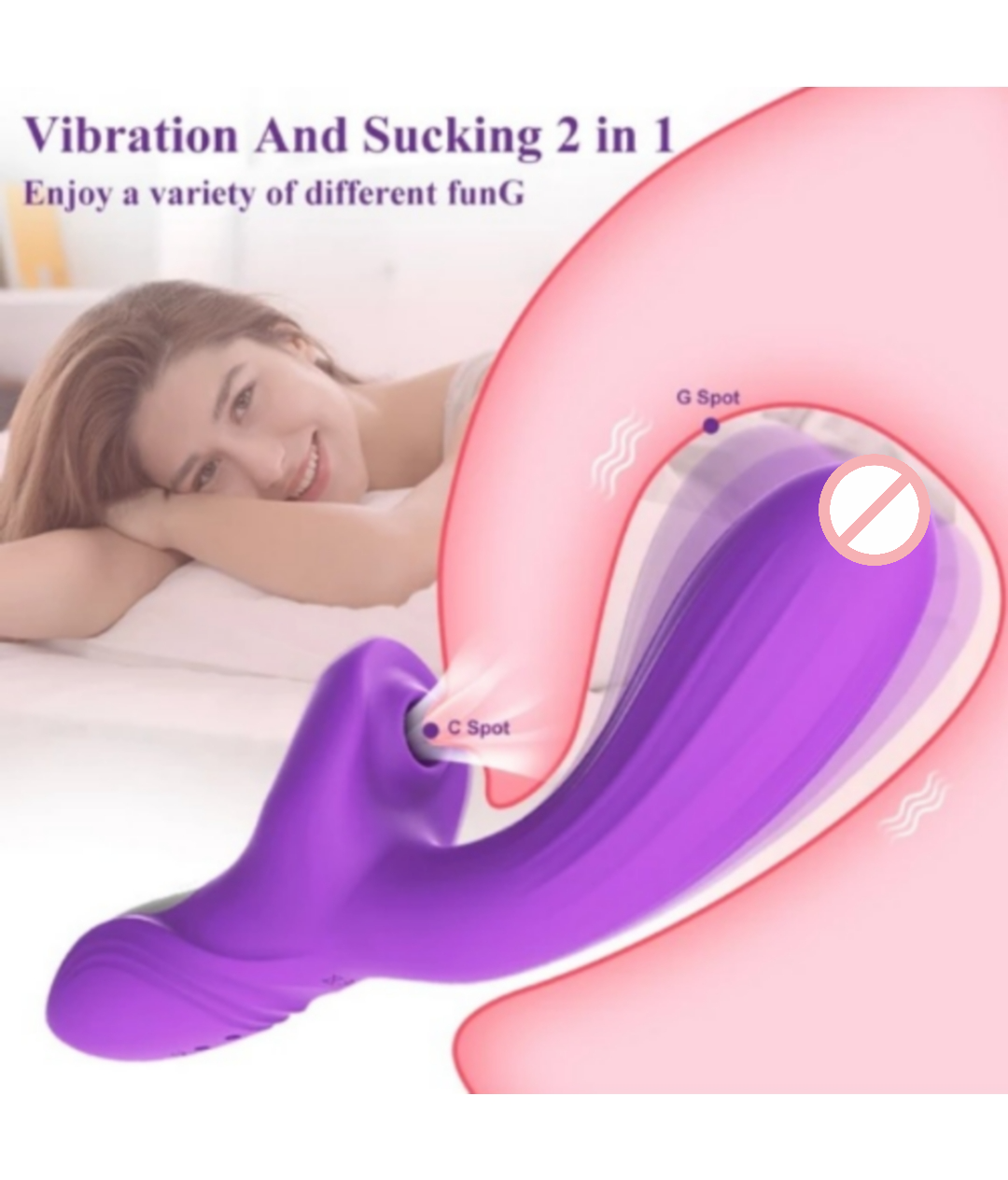 CAESAR Silicone Rabbit Vibrator For Women With Tongue Suction