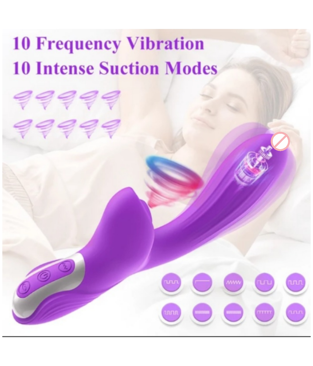 CAESAR Silicone Rabbit Vibrator For Women With Tongue Suction