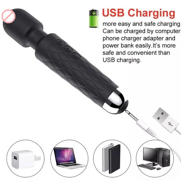 Cordless Wand Massager With 8 Powerful 20 Vibration Modes