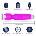 Cordless Wand Massager With 8 Powerful 20 Vibration Modes