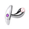 DICK Steel Butt Plug With Stone