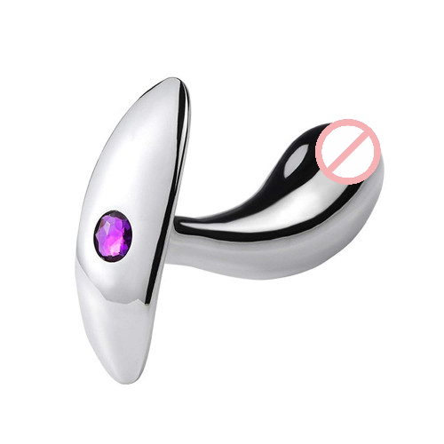 DICK Steel Butt Plug With Stone