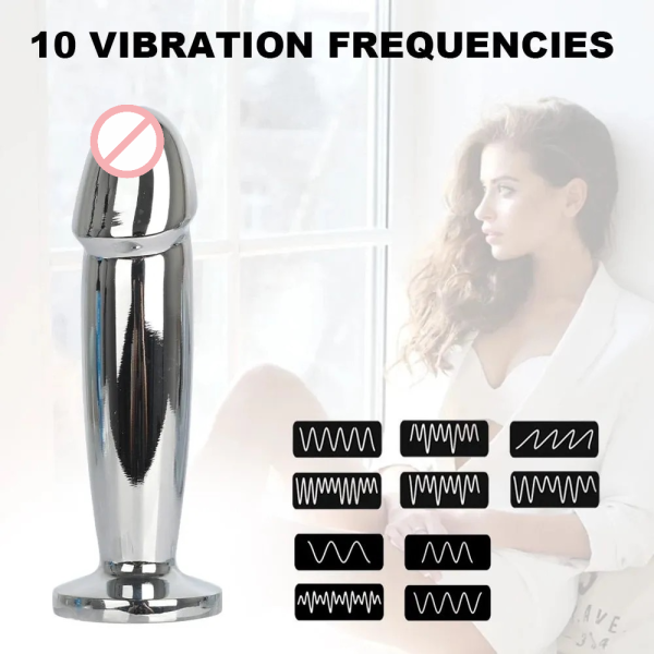 DICKZ Anal Vibrating Stainless Steel Butt Plug With USB