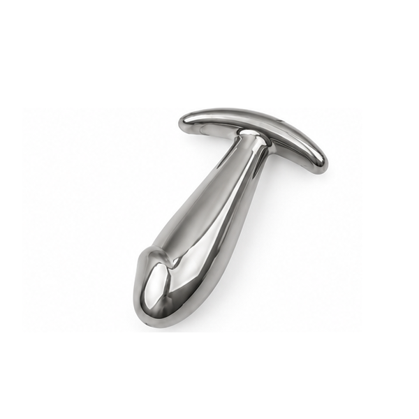 Dick Anal Plug Silver Unisex Stainless Smooth Steel