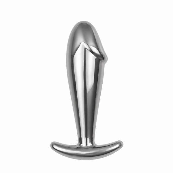 Dick Anal Plug Silver Unisex Stainless Smooth Steel