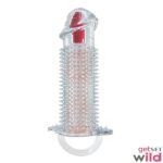 Dotted Crystal Clear Reusable Vibrating Condom Sleeve
