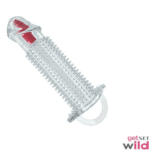Dotted Crystal Clear Reusable Vibrating Condom Sleeve - Image 4