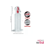 Dotted Crystal Clear Reusable Vibrating Condom Sleeve - Image 5