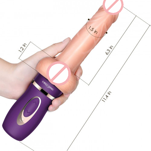 Euro Auto Thrusting Dildo Vibrator with Heating Function 3 Thrusting Levels 10 Vibration Modes