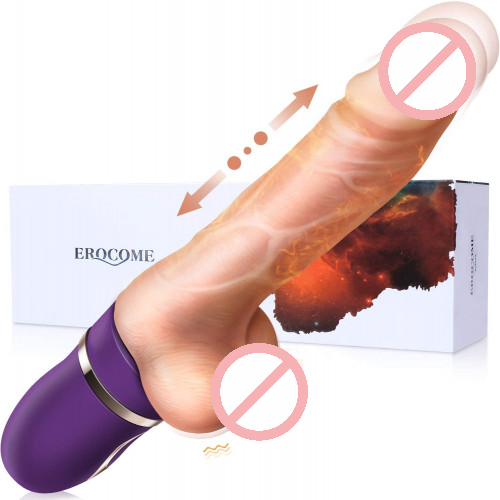 Euro Auto Thrusting Dildo Vibrator with Heating Function 3 Thrusting Levels 10 Vibration Modes