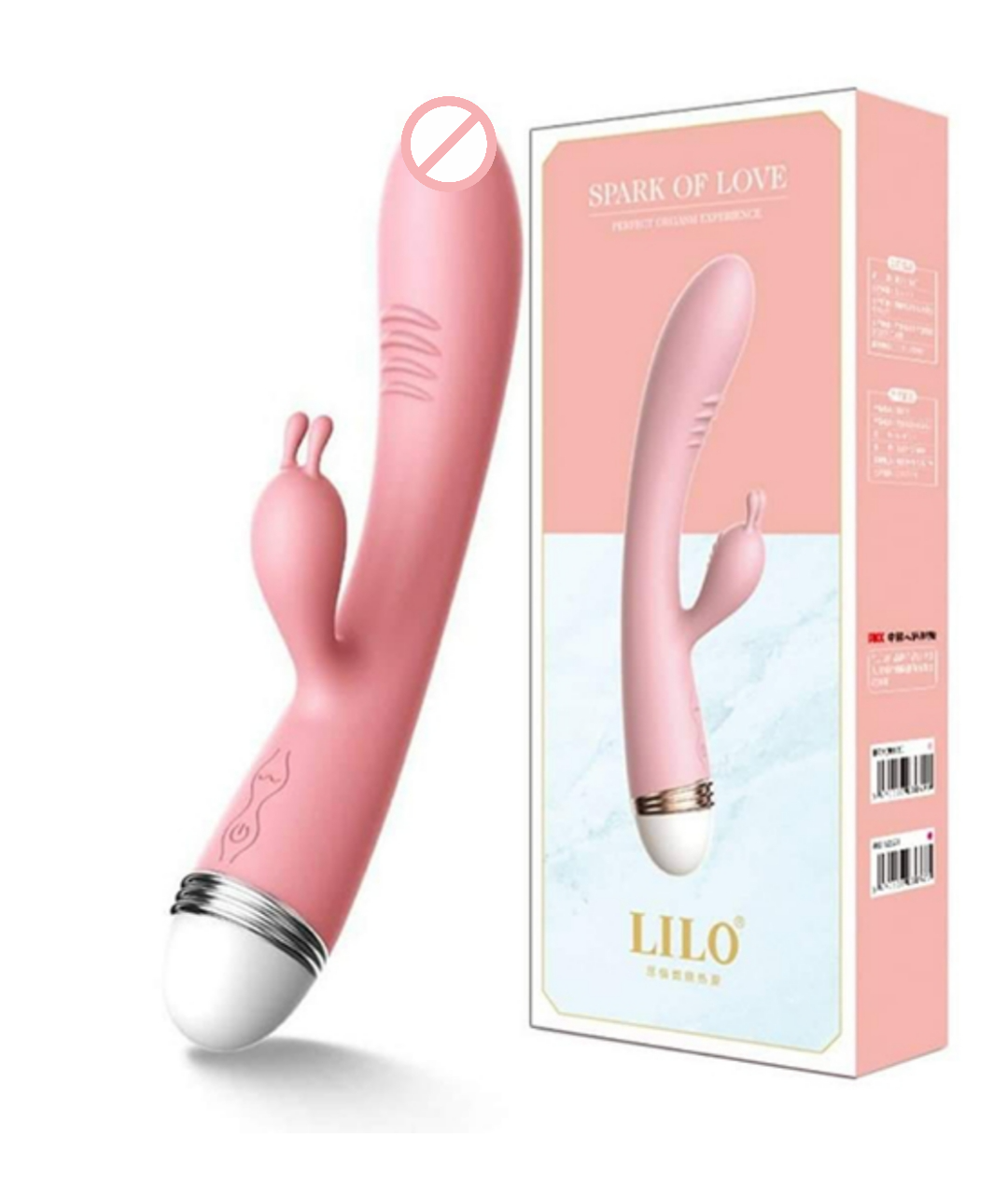 G-Spot Rabbit Double Vibrator Pink, Waterproof, USB charging