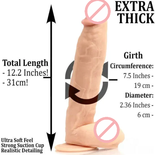 11 Inch Large Thick Realistic Liquid Silicone Dildo with