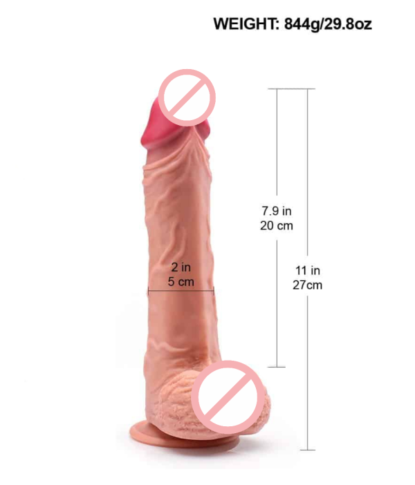 Hulk 11 Inch Silicone Dildo and 8 Inches Insertion Length