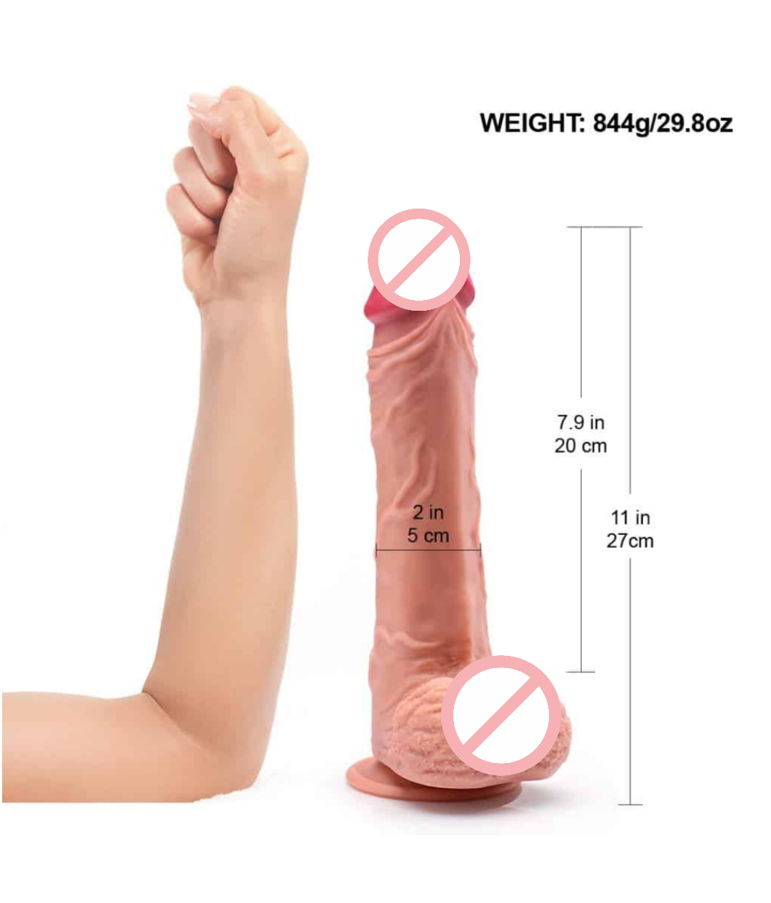 Hulk 11 Inch Silicone Dildo and 8 Inches Insertion Length1i Hulk 11 Inch Silicone Dildo and 8 Inches Insertion Length