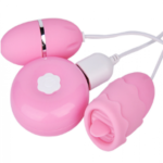 2 In 1 Jingling Double Jumping Licking Tongue Vibrator and Egg Vibrator - Image 2