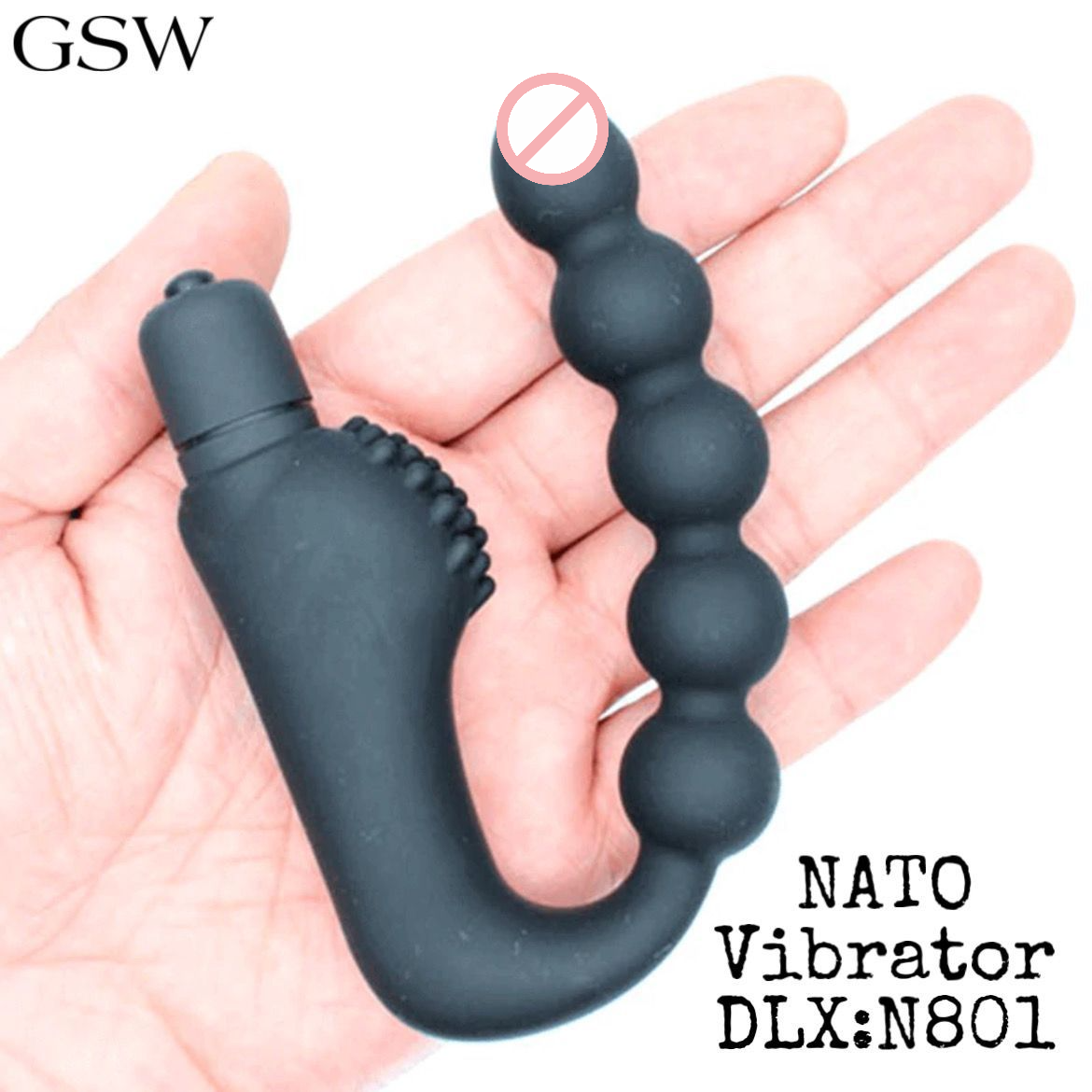 NATO Vibrating Anal Beaded Butt Plug With Remote