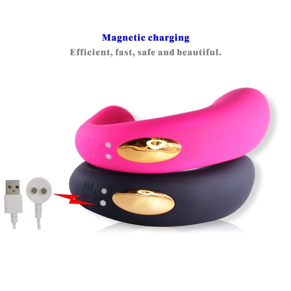 ROSEO C-Shaped Remote Control Vibrator Couple Sex Toy - Image 2
