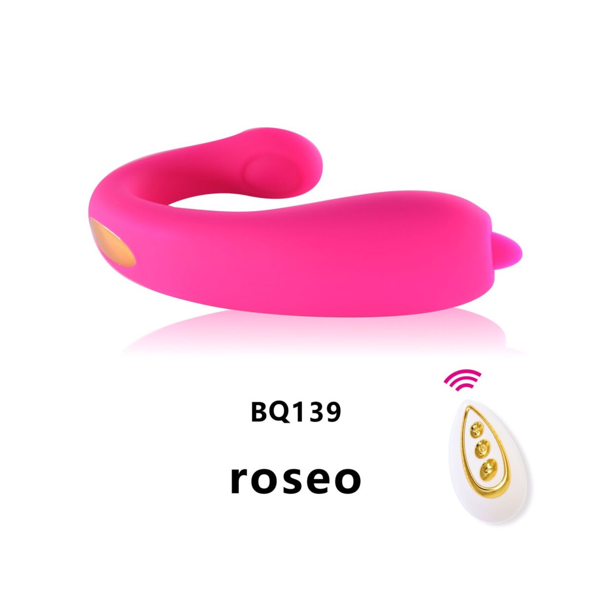 ROSEO C-Shaped Remote Control Vibrator Couple Sex Toy - Image 4