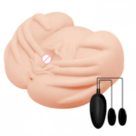 Pussy N Ass Vibrating Male Masturbator Real Size Silicon