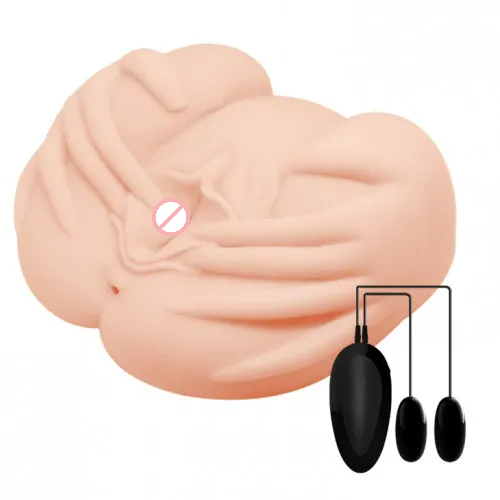 Pussy N Ass Vibrating Male Masturbator Real Size Silicon