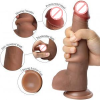 Realistic Sliding Skin Dildo with Foreskin 8 Inch