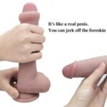 8 Inch Realistic Sliding Skin Dildo With Foreskin