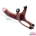 Silicone Skin And Brown Color Hollow Strap On Dildo With Harness - Image 5