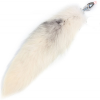 Stainless Steel White Fur Fox Tail Butt Plug